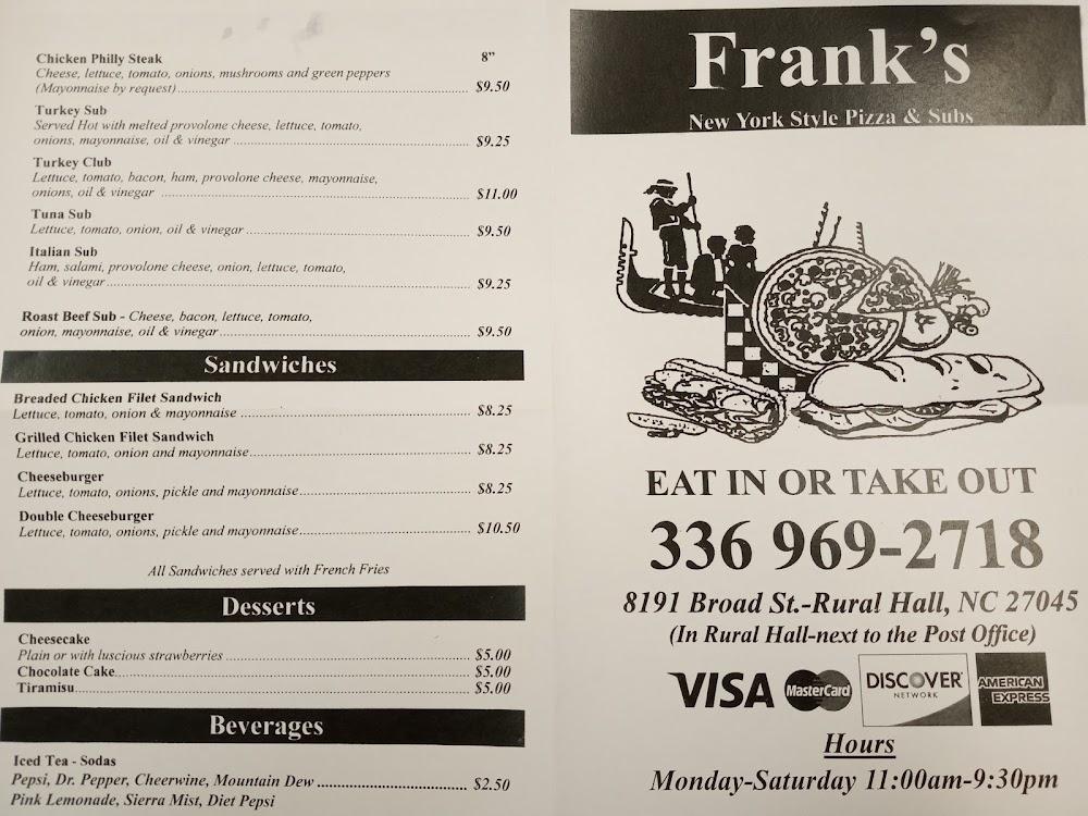 Frank's Restaurant Menu image 3
